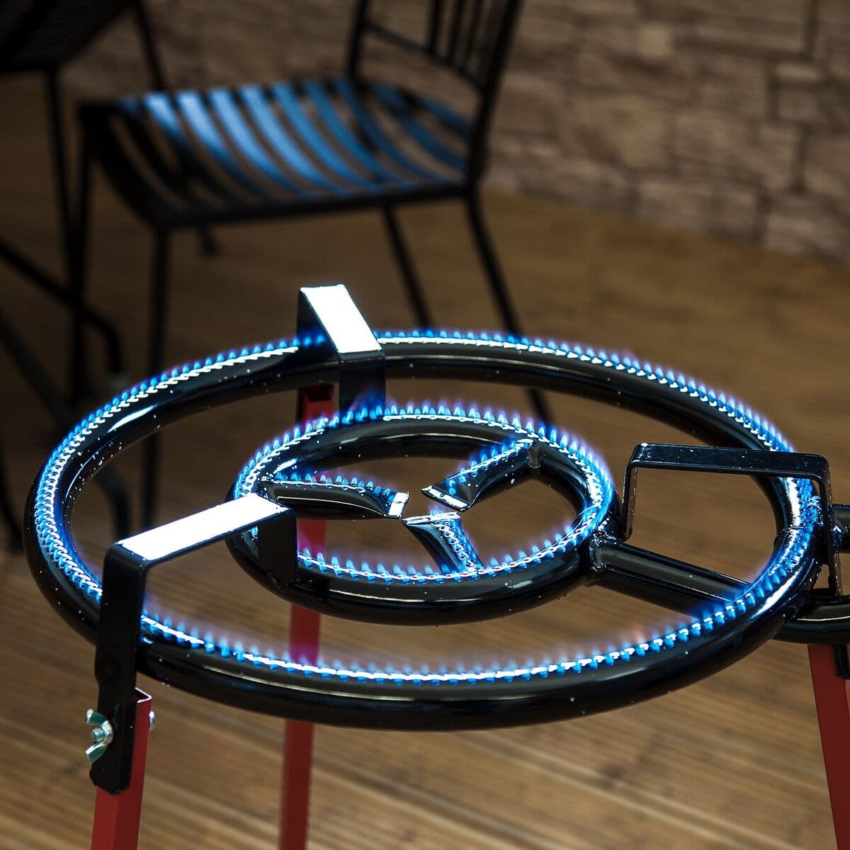 Palnik do Paelli Vaello 6140 Czarny Stal Tripod Palnik Hiszpania (2 Części) (Odnowione A) - Image 5