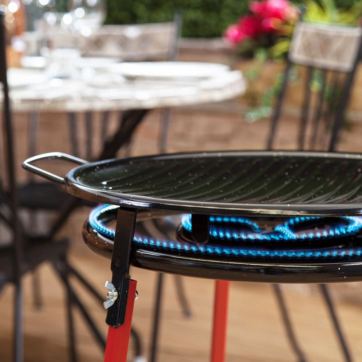 Palnik do Paelli Vaello 6140 Czarny Stal Tripod Palnik Hiszpania (2 Części) (Odnowione A) - Image 7