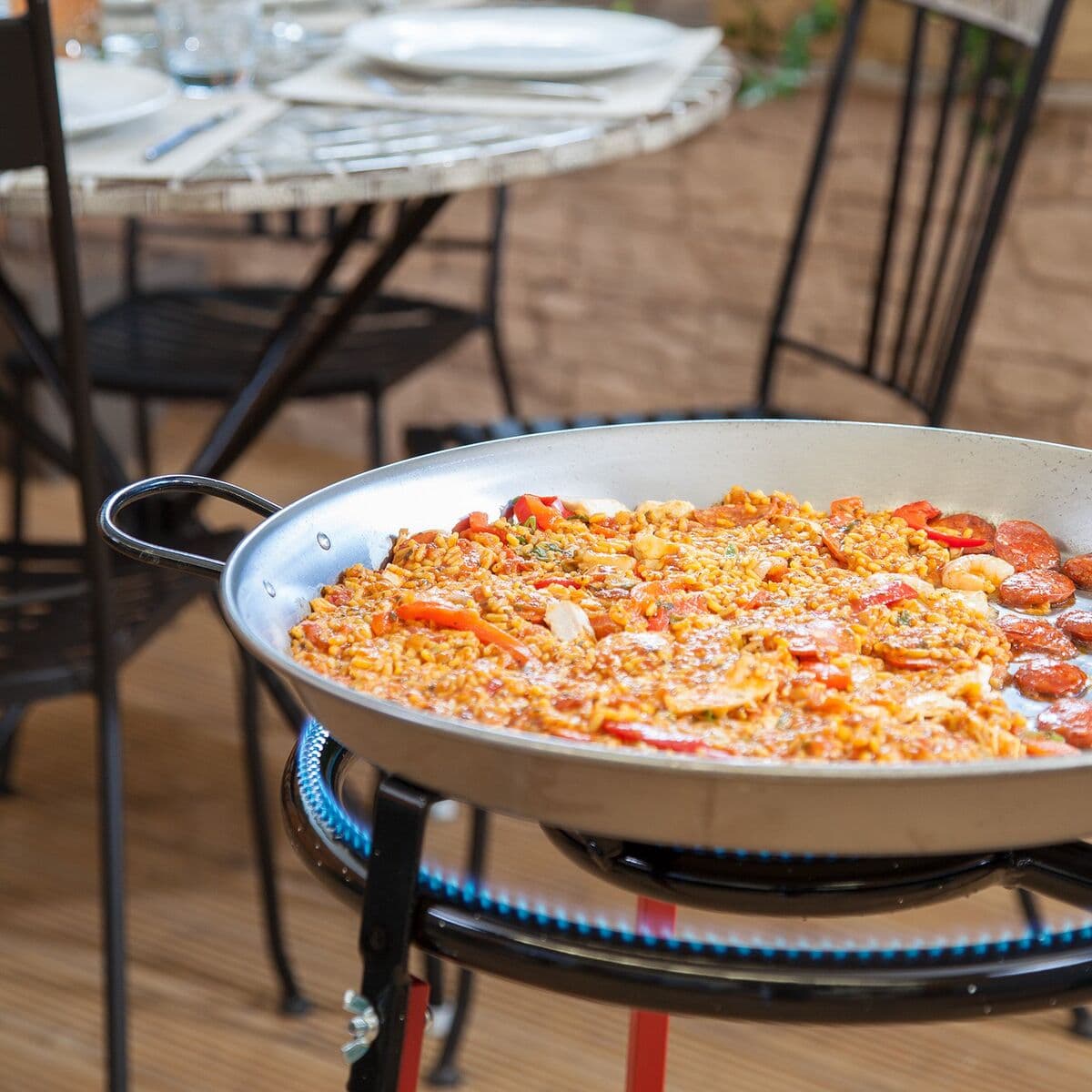 Palnik do Paelli Vaello 6140 Czarny Stal Tripod Palnik Hiszpania (2 Części) (Odnowione A) - Image 9