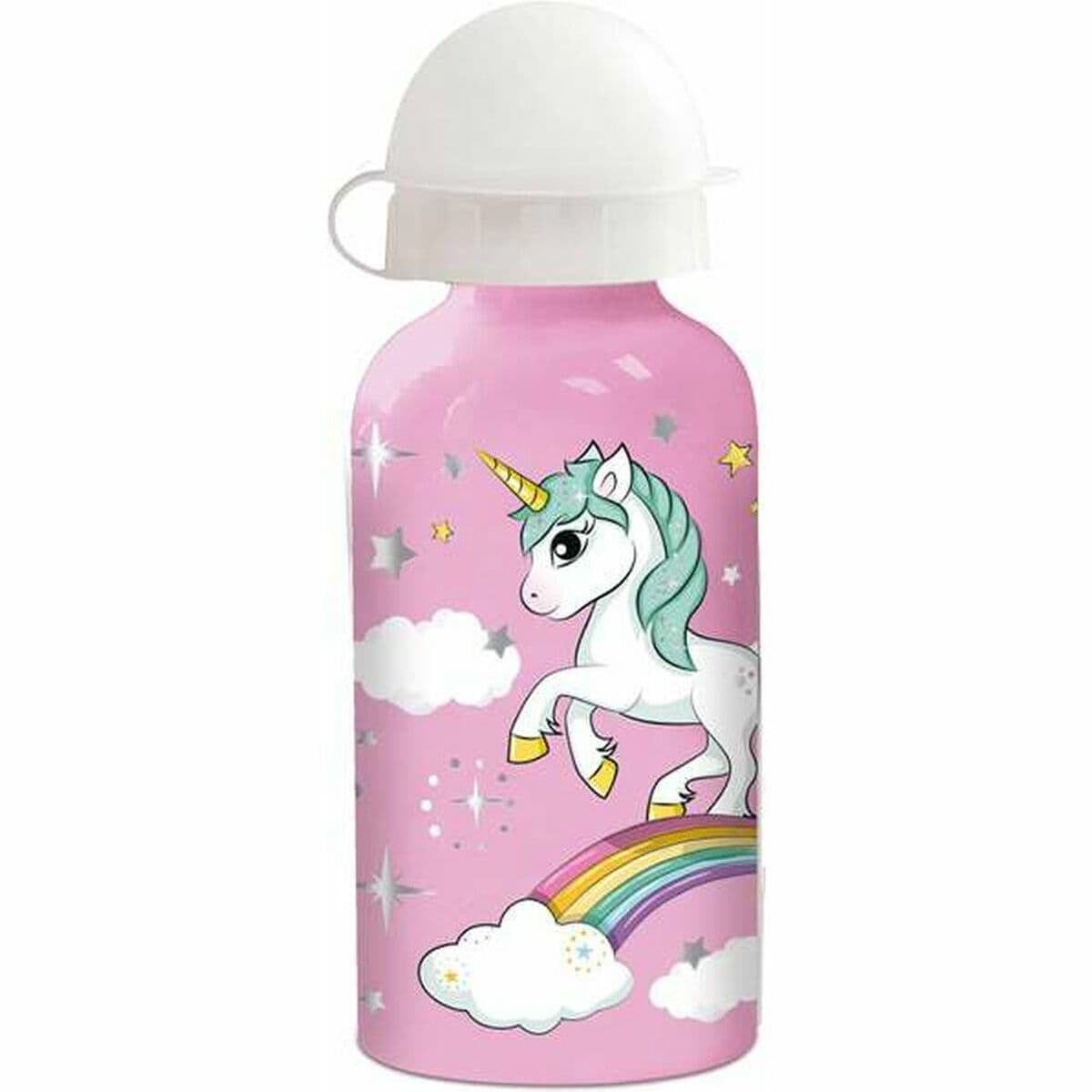 Wasserflasche Stor Unicorn Rainbow Silikon Aluminium 400 ml