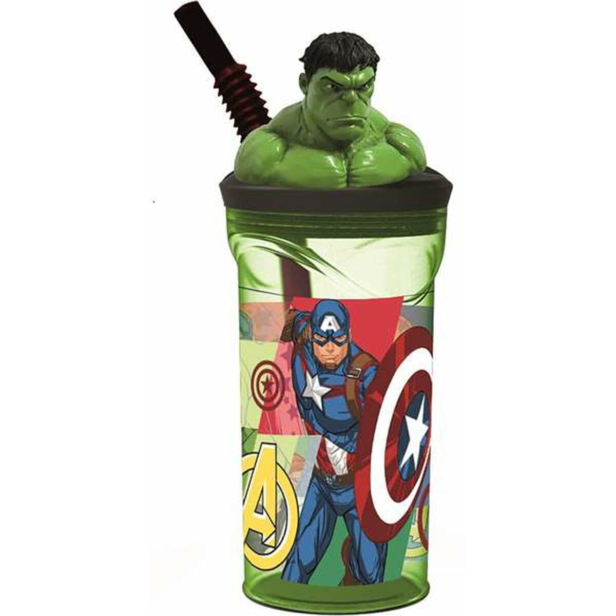 Vaso con Pajita The Avengers Seven Wonders Hulk 360 ml