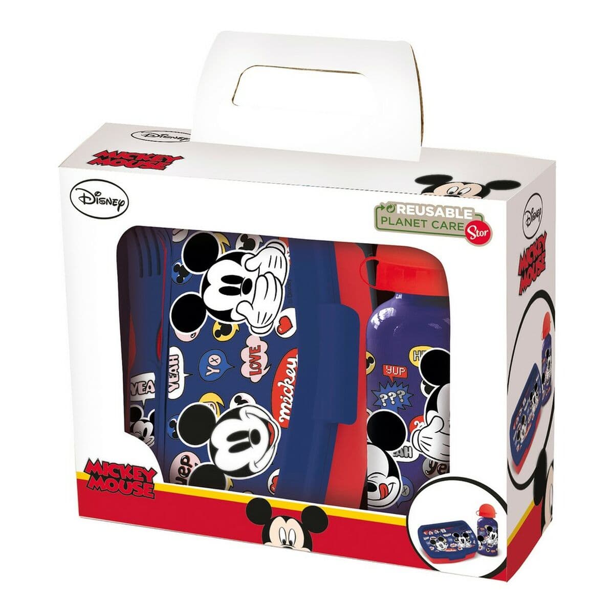 Zestaw obiadowy dla dzieci Mickey Mouse Happy smiles 21 x 18 x 7 cm Czerwony Niebieski - Image 4
