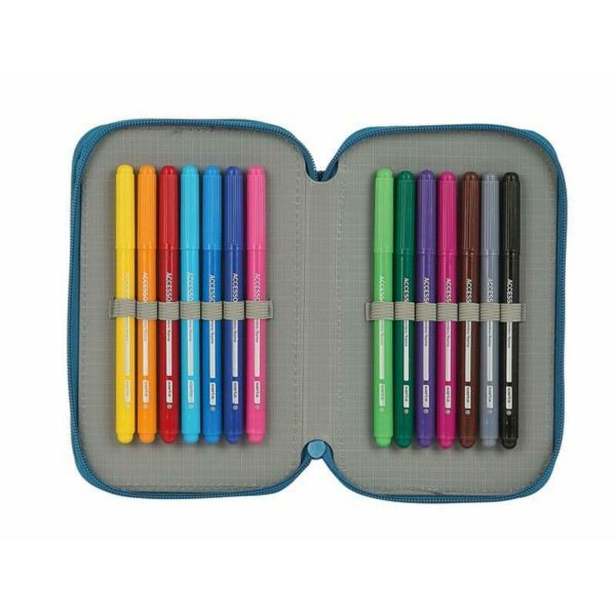 Plumier Doble BlackFit8 M854 Azul 12.5 x 19.5 x 4 cm (28 piezas) - Image 4