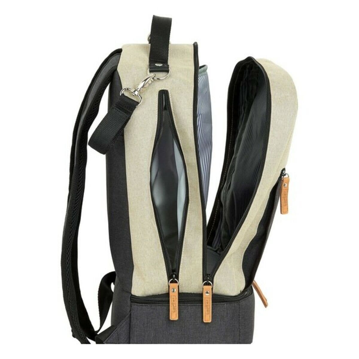Borsa Sportiva con Portascarpe Safta M883 Beige Grigio scuro 15 L - Image 13
