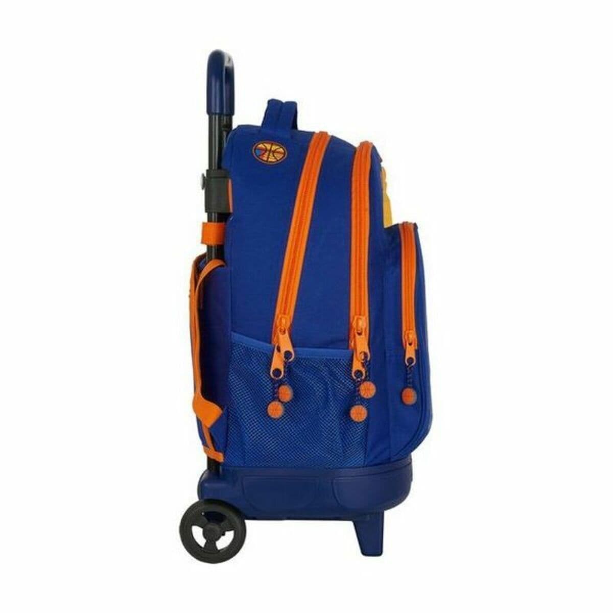 Mochila Escolar con Ruedas Compact Valencia Basket M918 Azul Naranja (33 x 45 x 22 cm) - Image 4