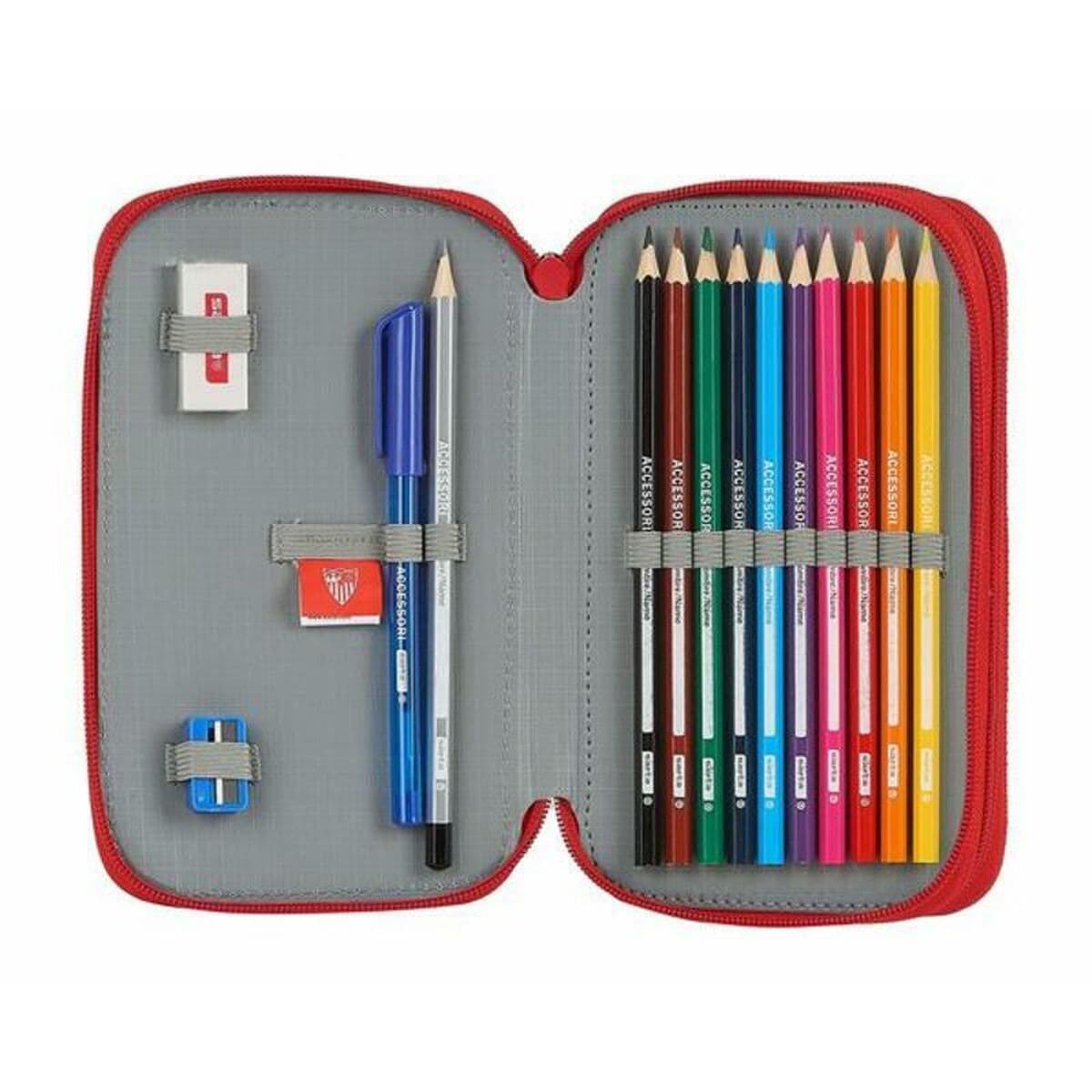 Plumier Doble Sevilla Fútbol Club M854 Rojo 12.5 x 19.5 x 4 cm (28 piezas) - Image 3