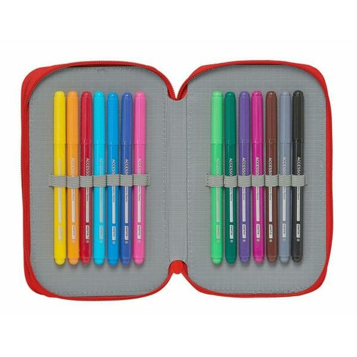 Plumier Doble Sevilla Fútbol Club M854 Rojo 12.5 x 19.5 x 4 cm (28 piezas) - Image 4