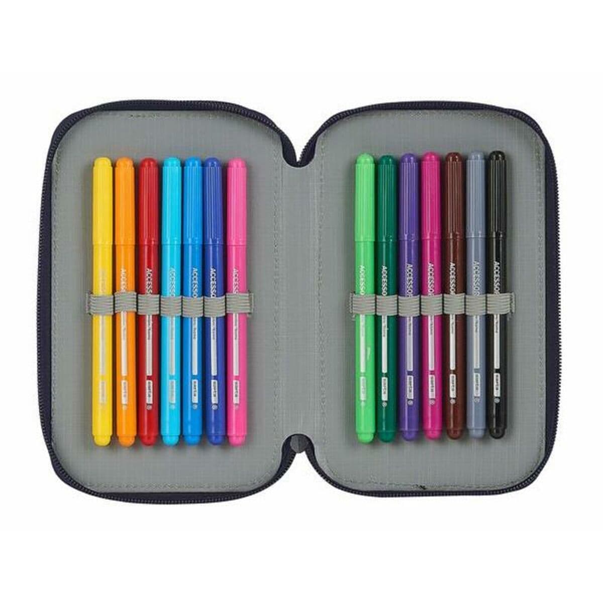 Plumier Doble RFEF M854 Rojo 12.5 x 19.5 x 4 cm (28 piezas) - Image 2