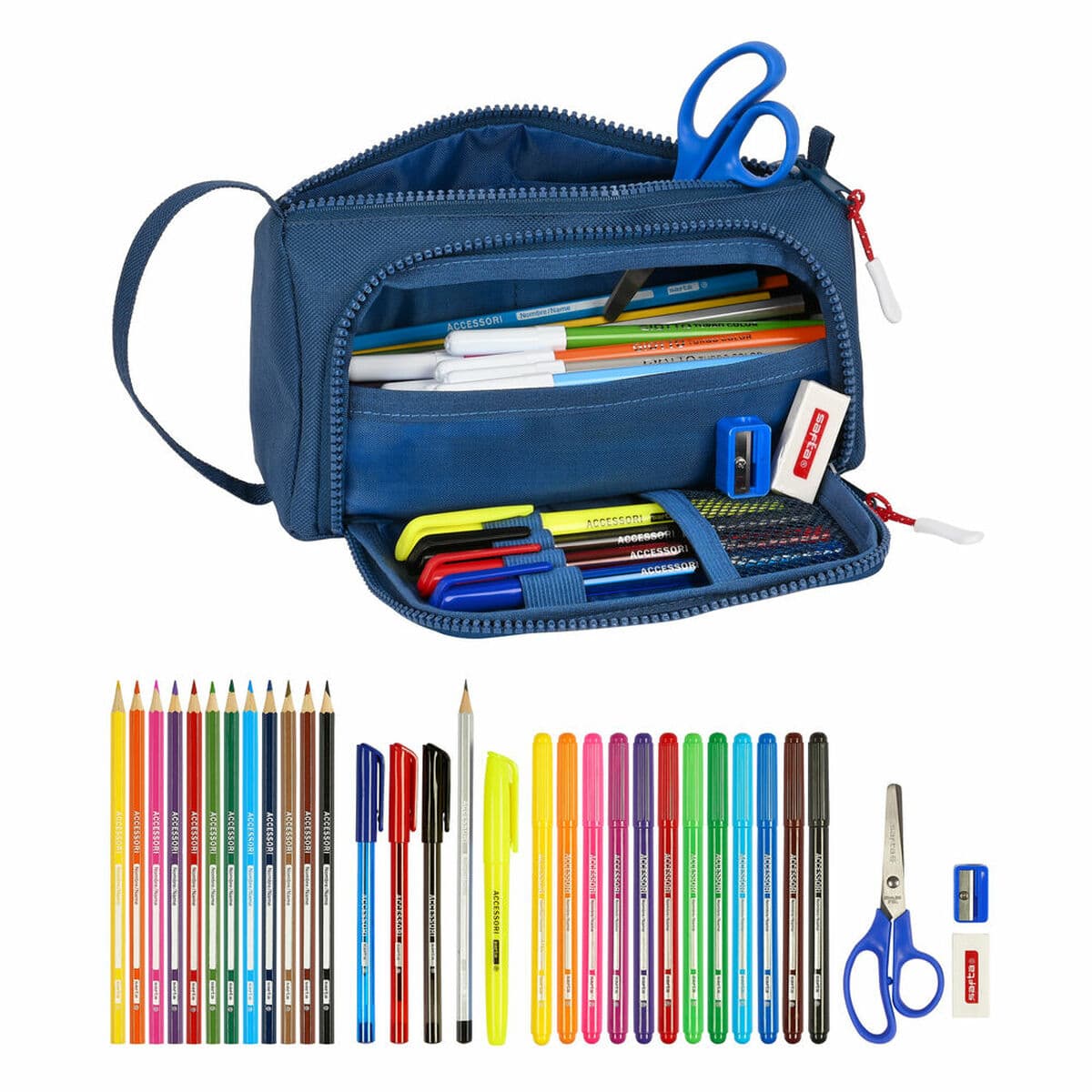 Trousse Scolaire avec Accessoires Munich Soon Bleu (32 Pièces) - Image 2