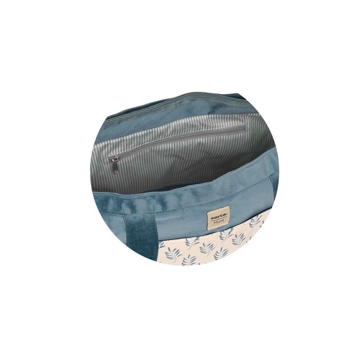Bag för blöjbyte Safta Leaves Turkos (46 x 26 x 15 cm) - Image 3