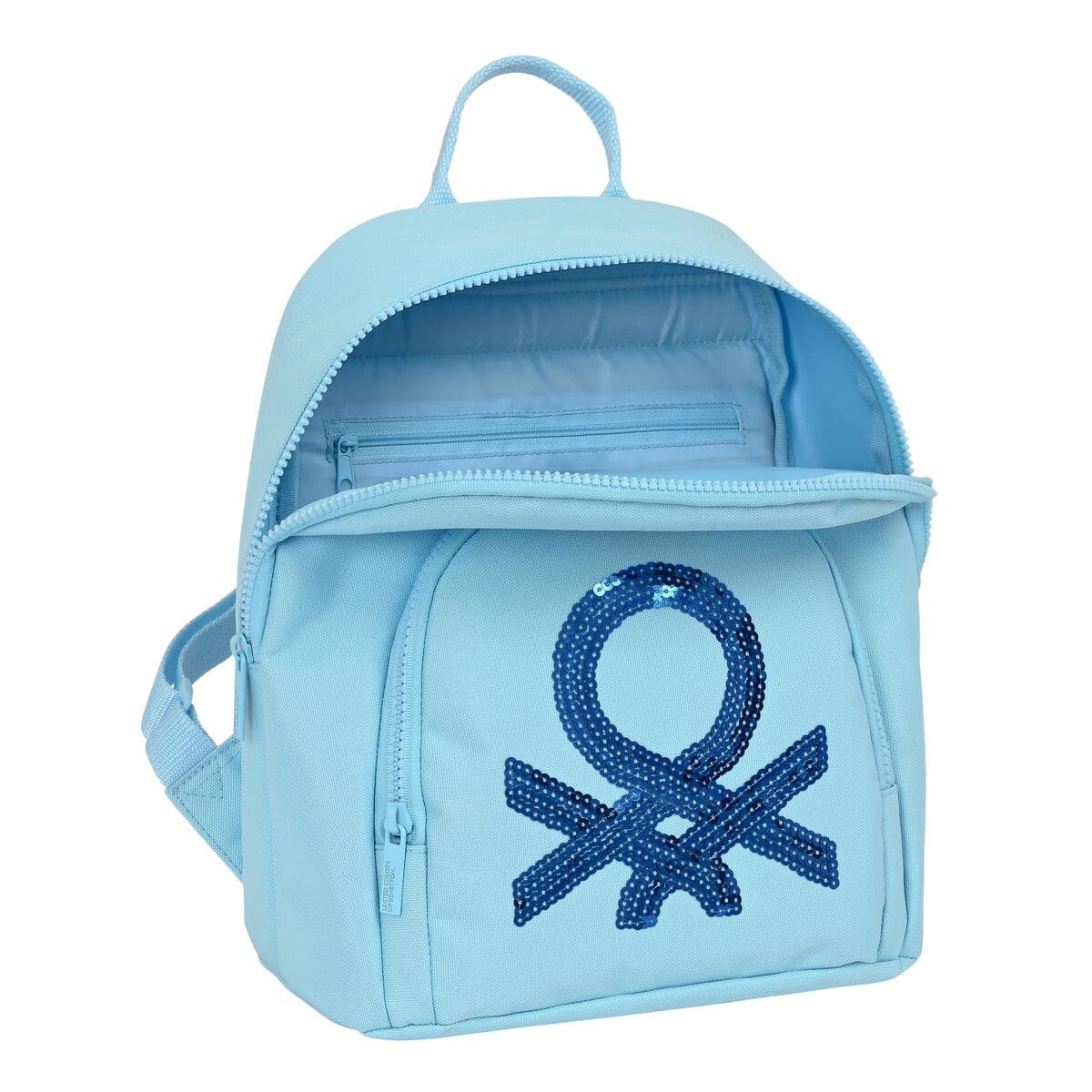 Ryggsäck Casual Benetton Sequins Ljusblå 13 L - Image 3