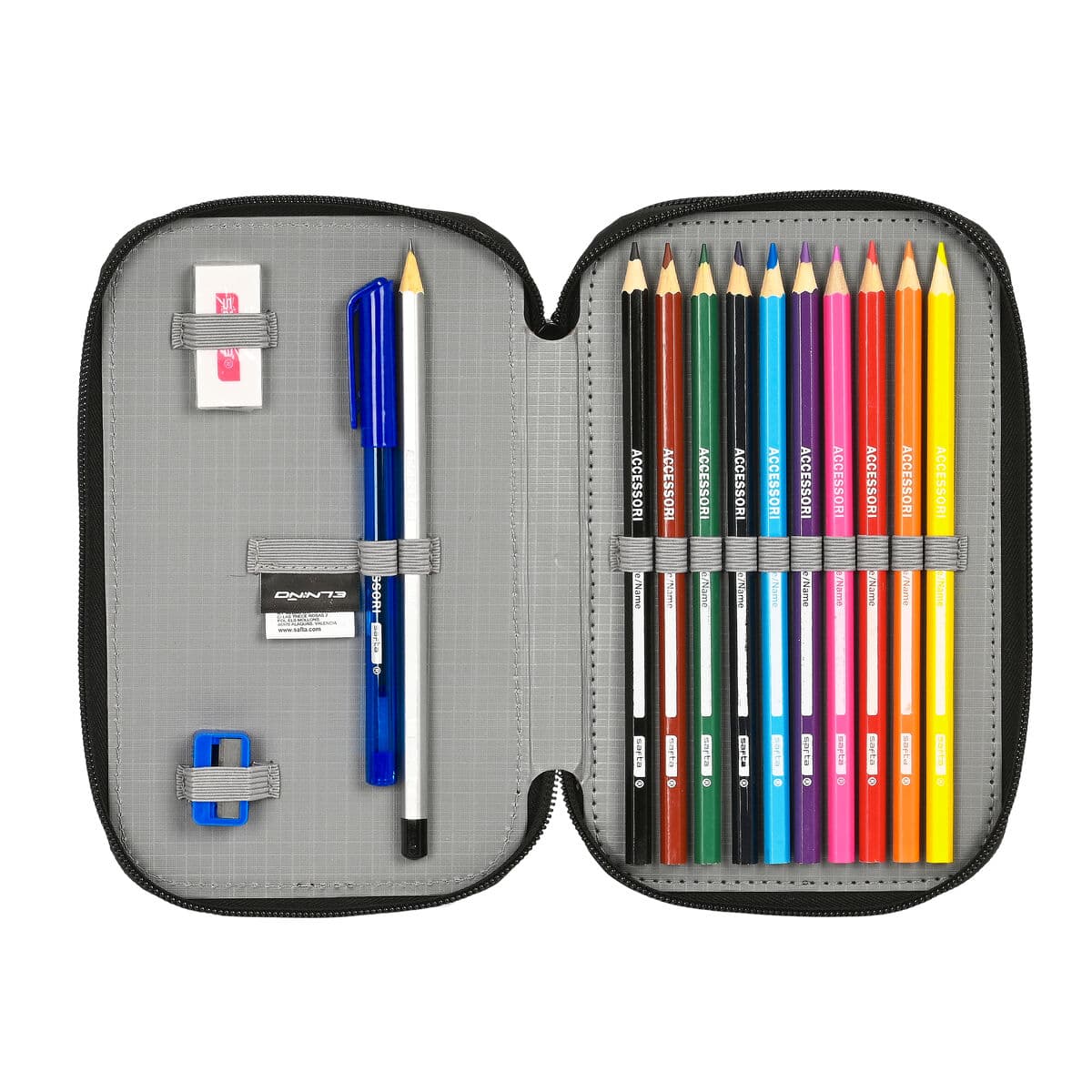 Schooletui met Accessoires El Niño Green bali Zwart 12.5 x 19.5 x 4 cm (28 Onderdelen) - Image 4