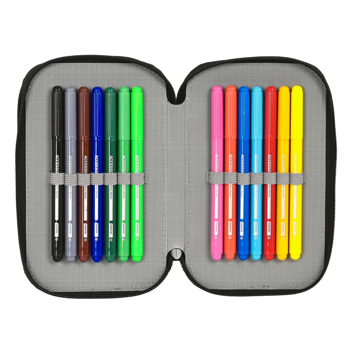 Schooletui met Accessoires El Niño Green bali Zwart 12.5 x 19.5 x 4 cm (28 Onderdelen) - Image 2