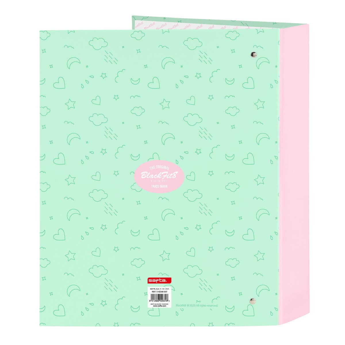 Registrator s prstenovima BlackFit8 Moon Zelena A4 27 x 33 x 6 cm - Image 2