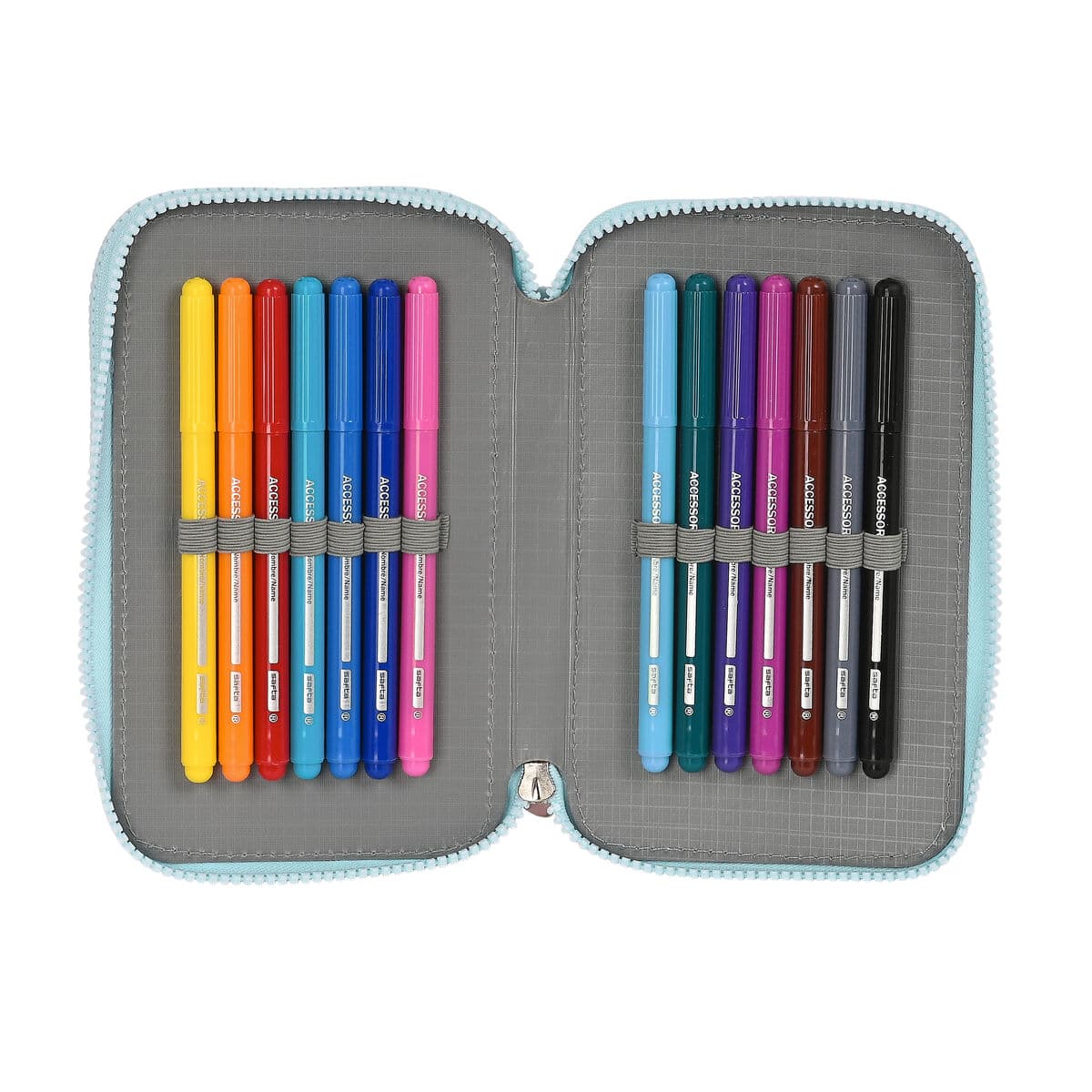 Plumier Doble Moos Garden Turquesa 12.5 x 19.5 x 4 cm (28 piezas) - Image 2