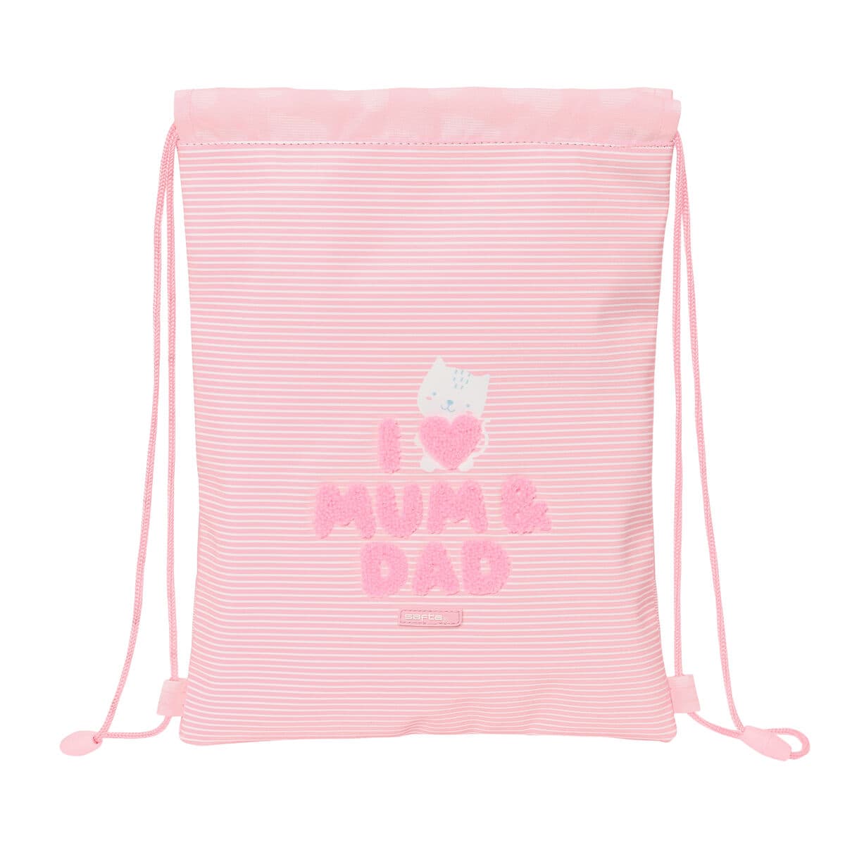 Bolsa Mochila con Cuerdas Safta Love Rosa (26 x 34 x 1 cm)