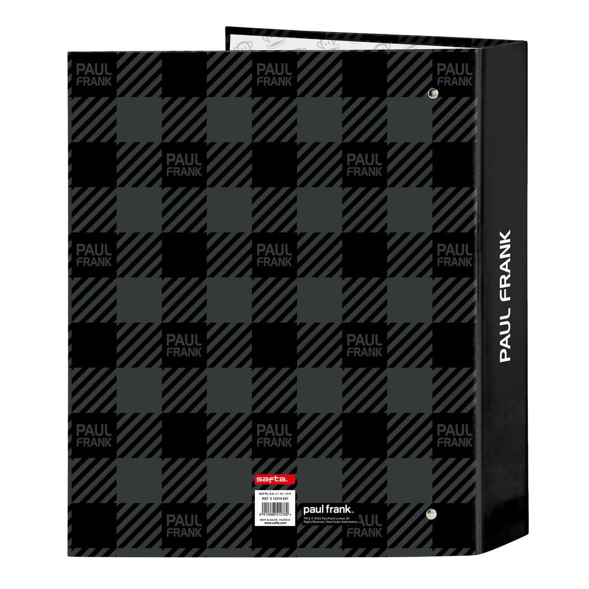 Carpeta de anillas Paul Frank Campers Negro A4 (27 x 33 x 6 cm) - Image 2