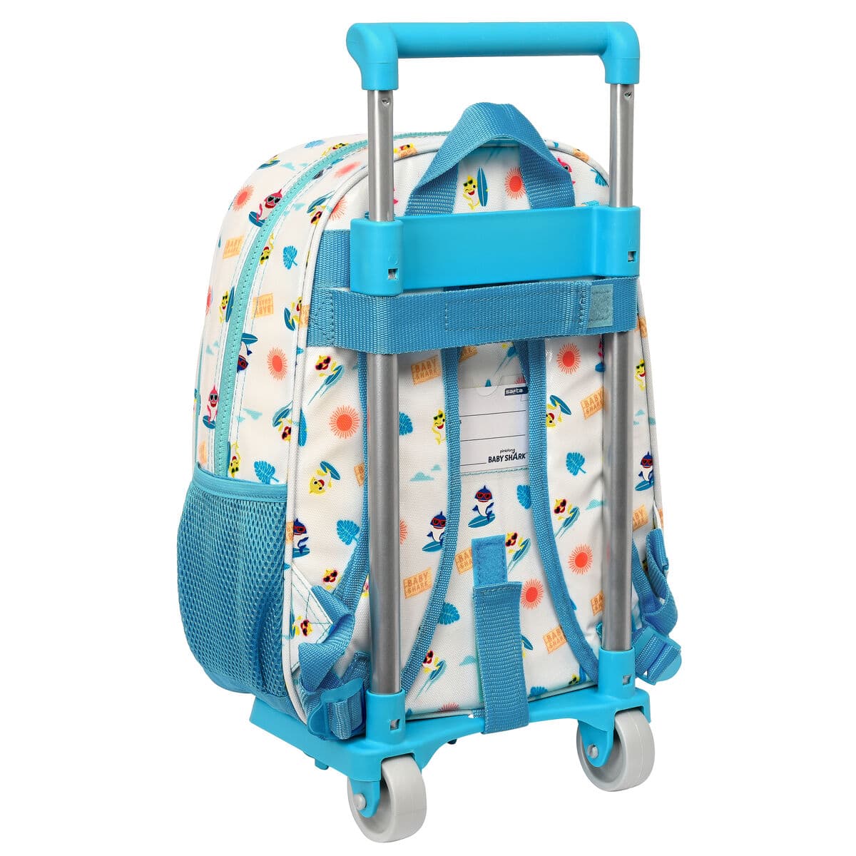 Mochila Escolar con Ruedas Baby Shark Surfing Azul Blanco 26 x 34 x 11 cm - Image 2