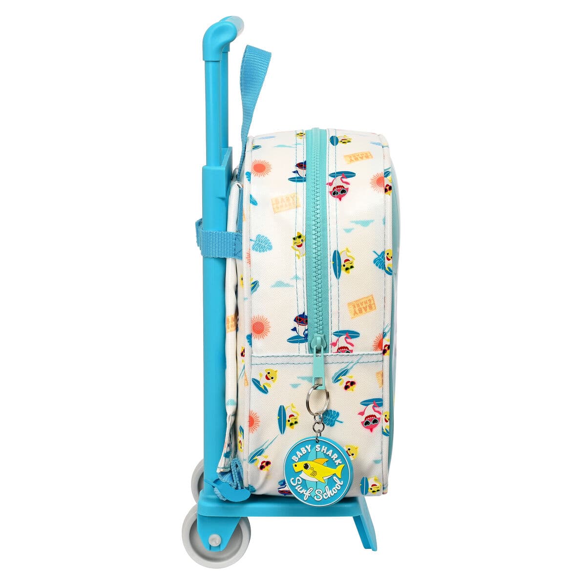 Schulrucksack mit Rädern Baby Shark Surfing Blau Weiß 22 x 27 x 10 cm - Image 2