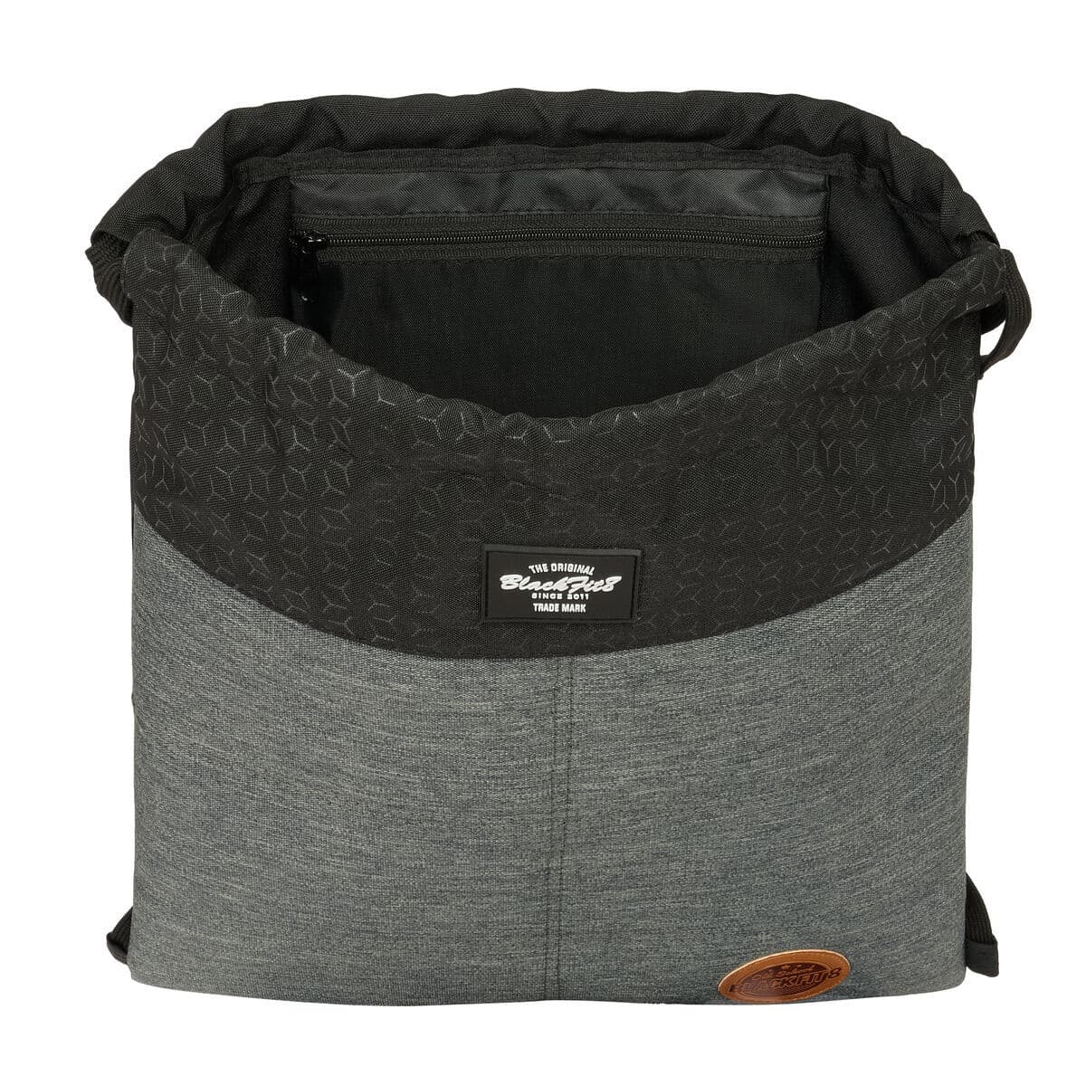 Bolsa Mochila con Cuerdas BlackFit8 Old school Negro Gris 35 x 40 x 1 cm - Image 4