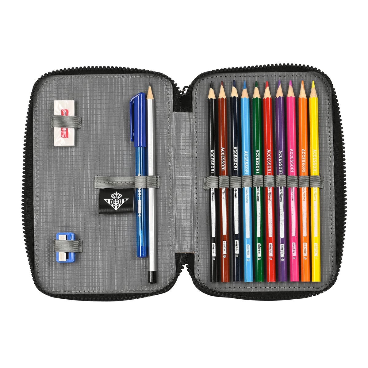 Dubbele etui Real Betis Balompié Zwart Limoen 12.5 x 19.5 x 4 cm (28 Onderdelen) - Image 3