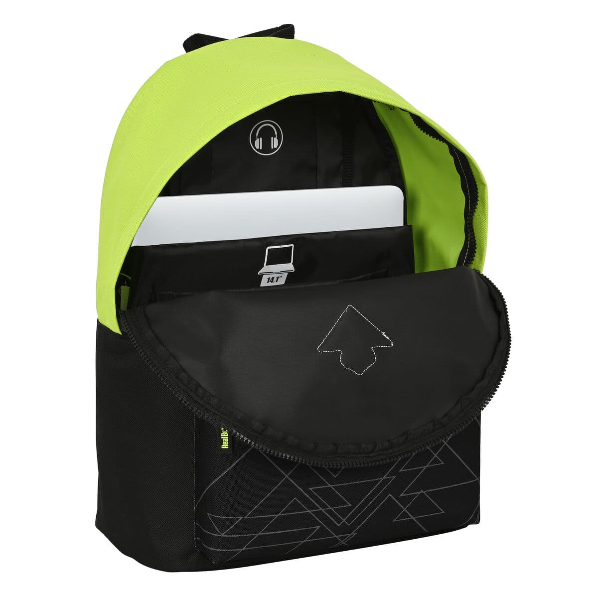 Mochila Escolar Real Betis Balompié   31 x 41 x 16 cm Negro Lima - Image 4