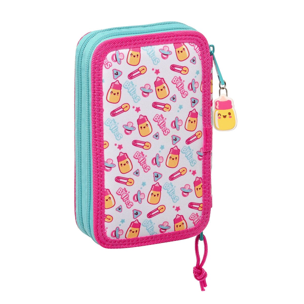 Plumier Doble The Bellies Blanco Morado Turquesa 12.5 x 19.5 x 4 cm (28 piezas) - Image 5
