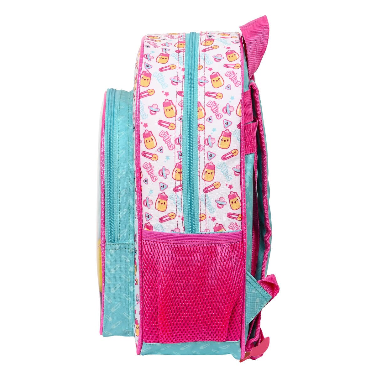 Mochila Escolar The Bellies 26 x 34 x 11 cm Morado Turquesa Blanco - Image 3