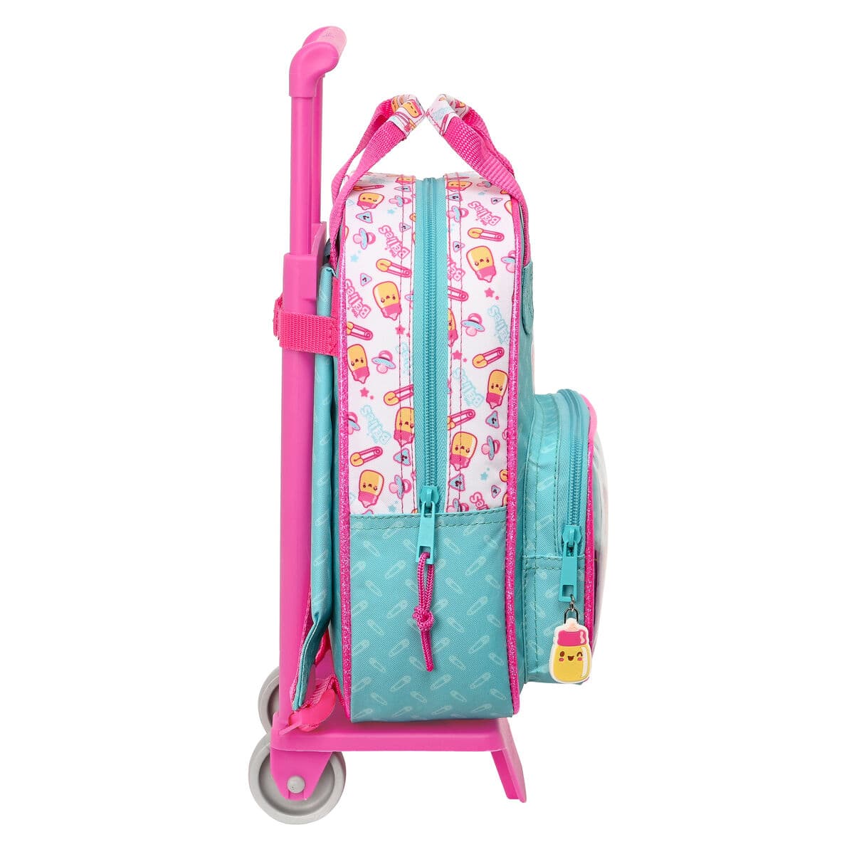 Mochila Escolar con Ruedas The Bellies 20 x 28 x 8 cm Morado Turquesa Blanco - Image 3