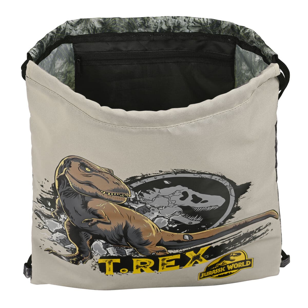 Bolsa Mochila con Cuerdas Jurassic World Warning Gris 35 x 40 x 1 cm - Image 3