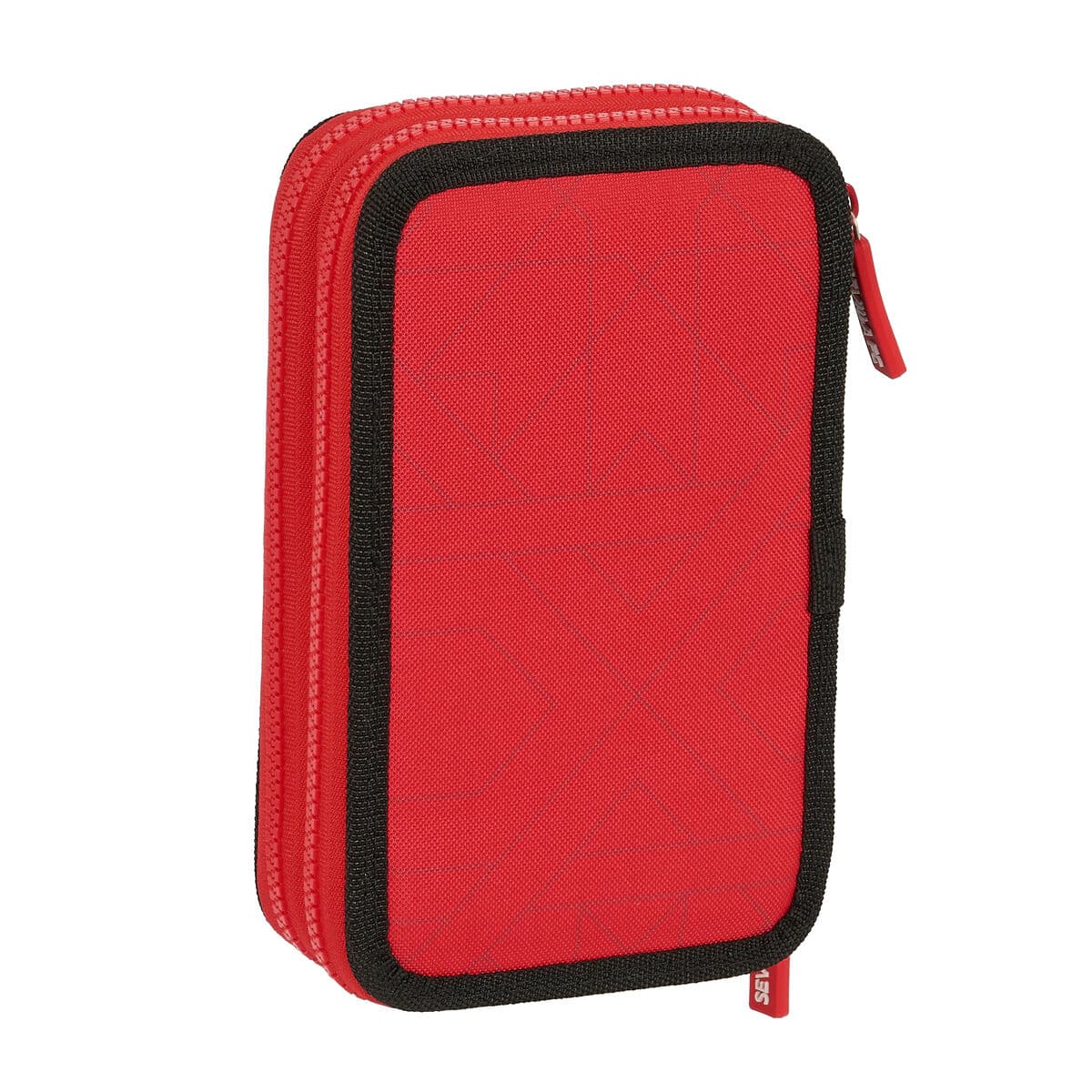 Plumier Doble Sevilla Fútbol Club Negro Rojo 12.5 x 19.5 x 4 cm (28 piezas) - Image 4