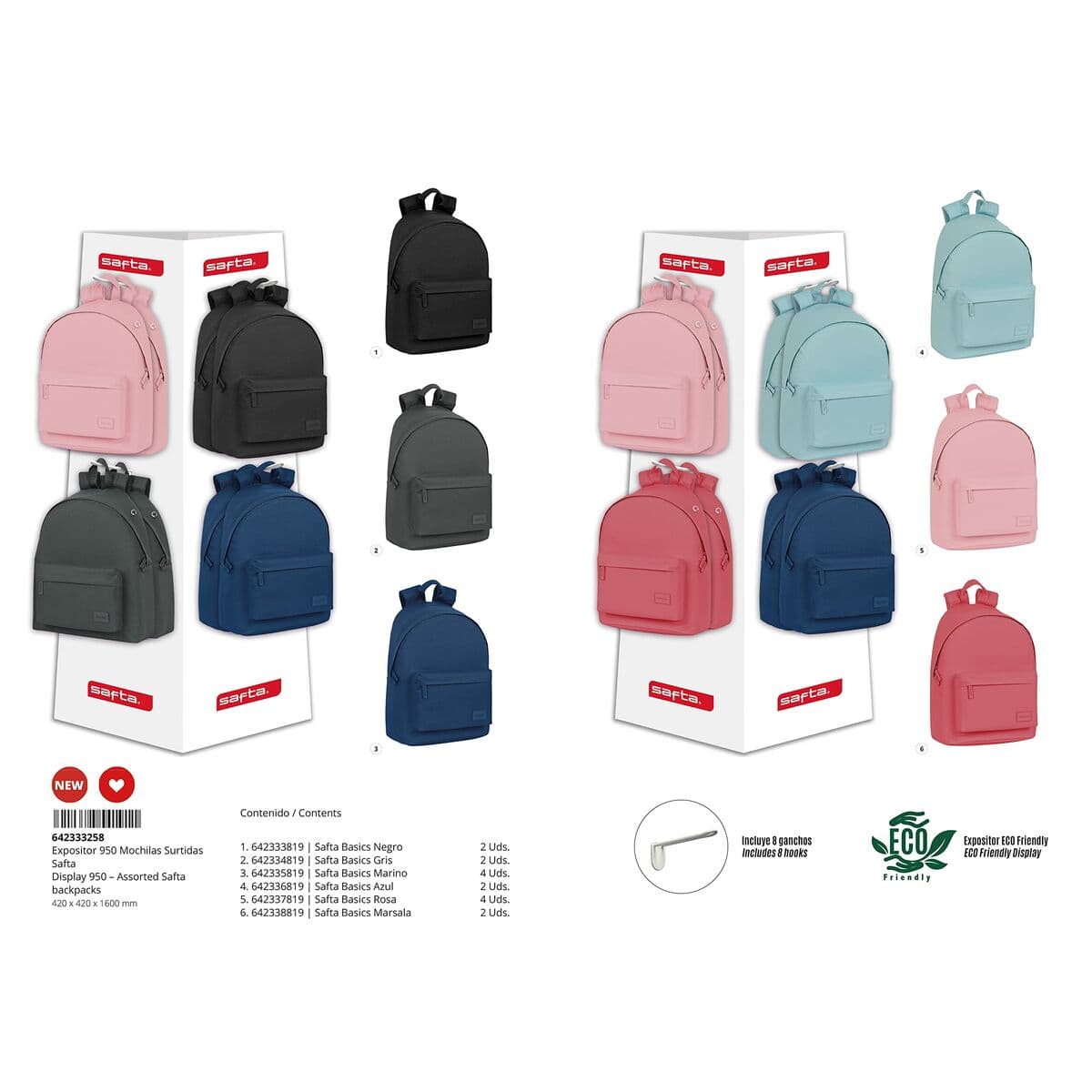 Skopåse med remmar Safta Svart 42 x 160 x 42 cm - Image 8