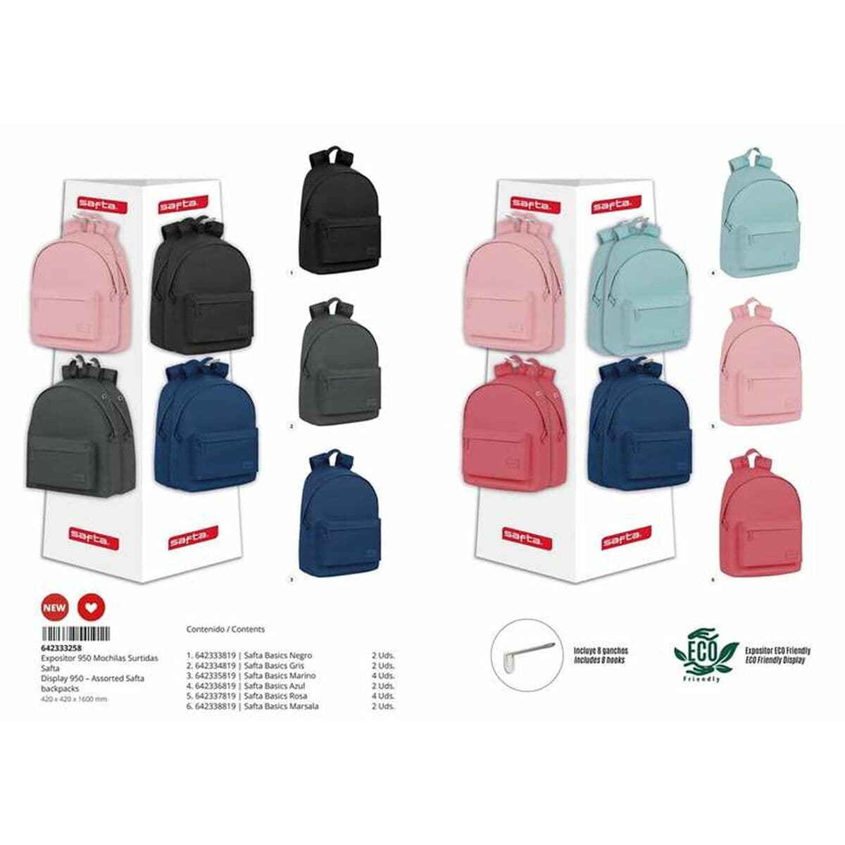 Skopåse med remmar Safta Svart 42 x 160 x 42 cm - Image 6