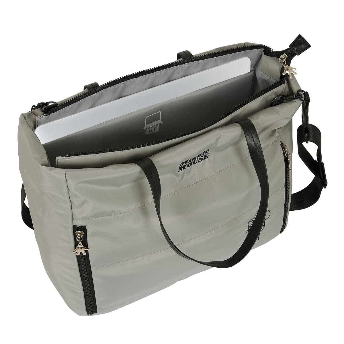 Torba Minnie Mouse Teen Sand S podstavom Siva 40 x 31 x 17 cm - Image 5