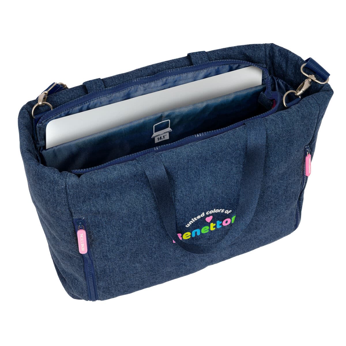 Geantă Benetton Denim Albastru 40 x 31 x 17 cm - Image 2