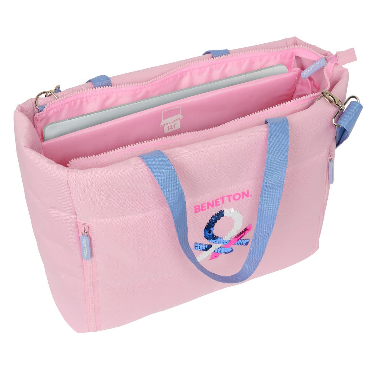 Geantă Benetton Pink Roz 40 x 31 x 17 cm - Image 4