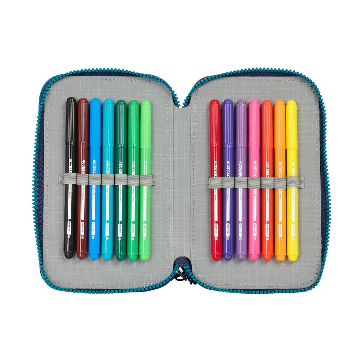 Plumier Doble Munich Nautic Azul marino 12.5 x 19.5 x 4 cm 28 piezas - Image 2