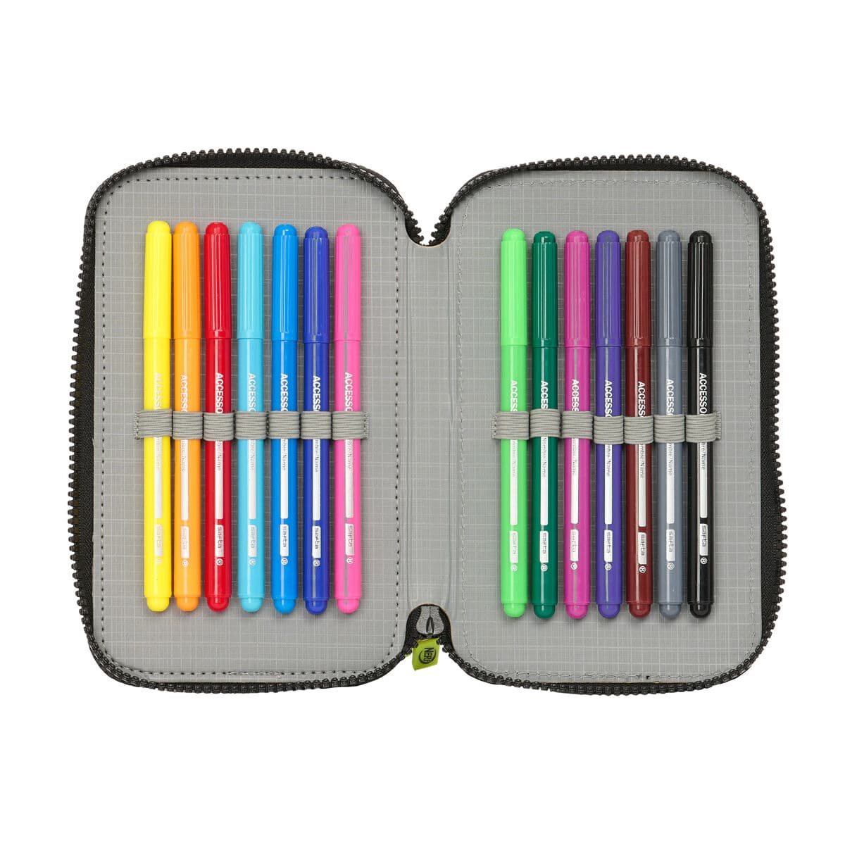 Doppel-Federtasche Nerf Get ready Schwarz 12.5 x 19.5 x 4 cm (28 Stücke) - Image 5