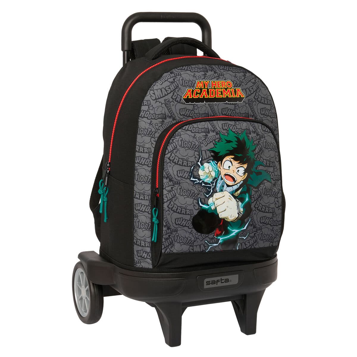 Schulrucksack mit Rädern My Hero Academia Schwarz 33 x 45 x 22 cm