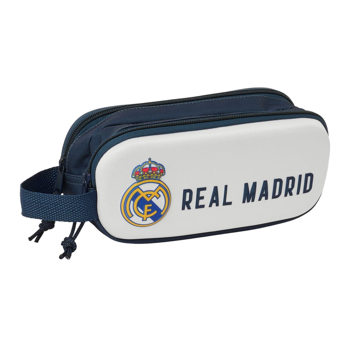 Zweifaches Mehrzweck-Etui Real Madrid C.F. Weiß Marineblau 21 x 8 x 6 cm