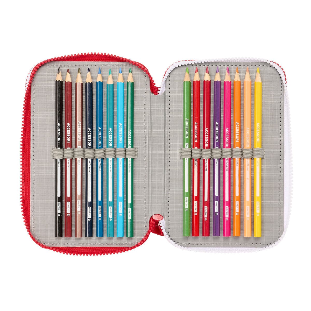 Dreifaches Federmäppchen Sevilla Fútbol Club Rot 12,5 x 19,5 x 5,5 cm 36 Stücke - Image 2