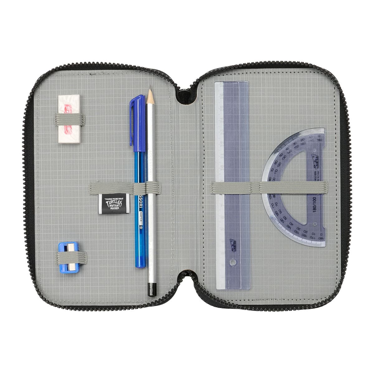 Dreifaches Federmäppchen Teenage Mutant Ninja Turtles Schwarz Grau 12,5 x 19,5 x 5,5 cm 36 Stücke - Image 4