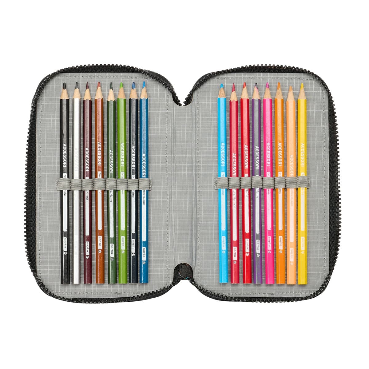 Dreifaches Federmäppchen Teenage Mutant Ninja Turtles Schwarz Grau 12,5 x 19,5 x 5,5 cm 36 Stücke - Image 5