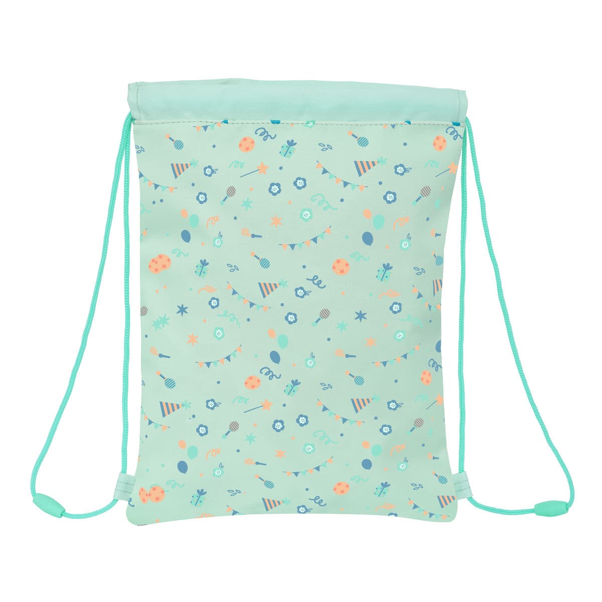 Bolsa Mochila con Cuerdas Safta Fiesta Verde 26 x 34 x 1 cm - Image 3