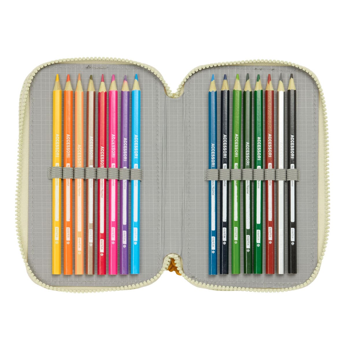 Trodijelna Pernica Mufasa Zelena Bež 12,5 x 19,5 x 5,5 cm 37 Dijelovi - Image 2