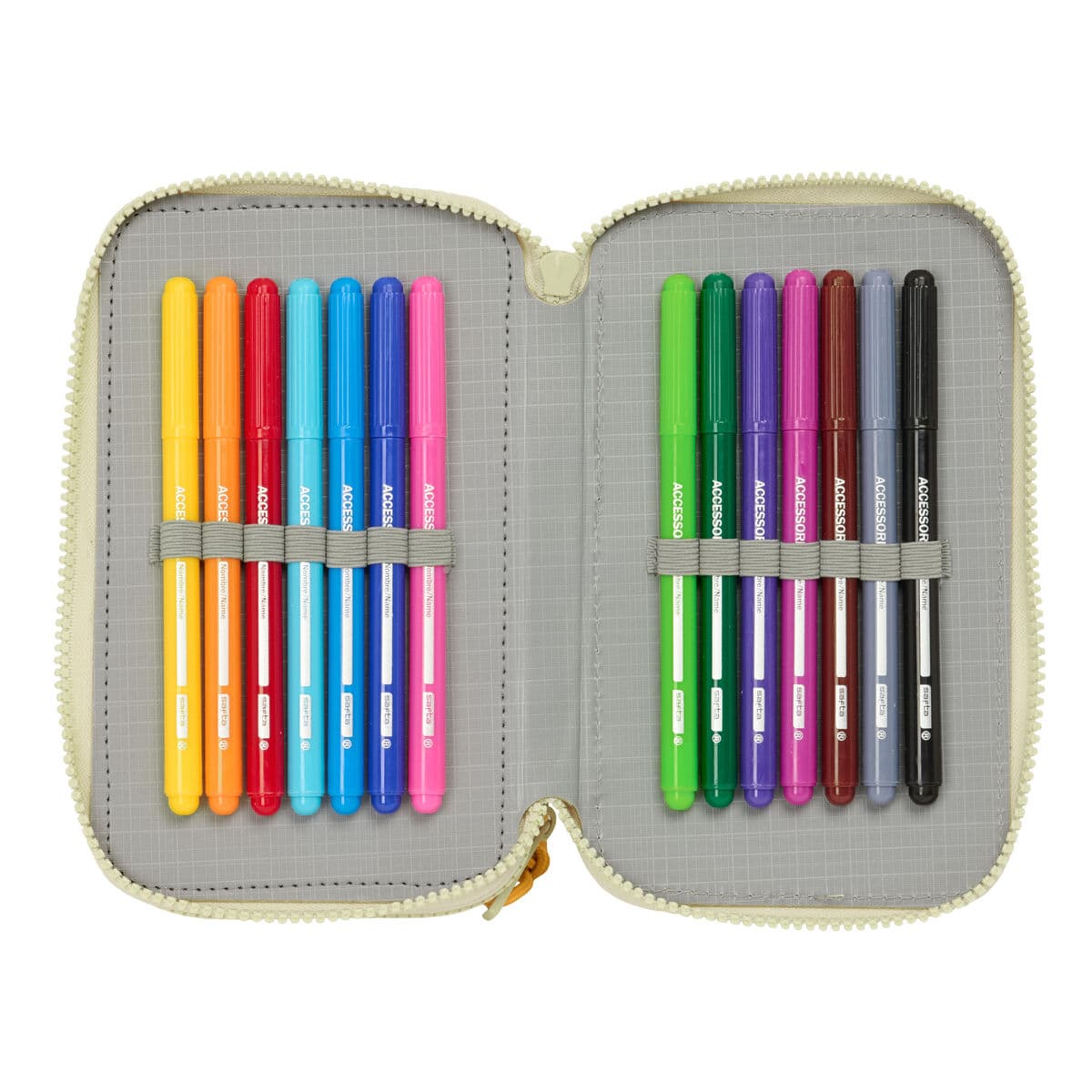 Trodijelna Pernica Mufasa Zelena Bež 12,5 x 19,5 x 5,5 cm 37 Dijelovi - Image 4