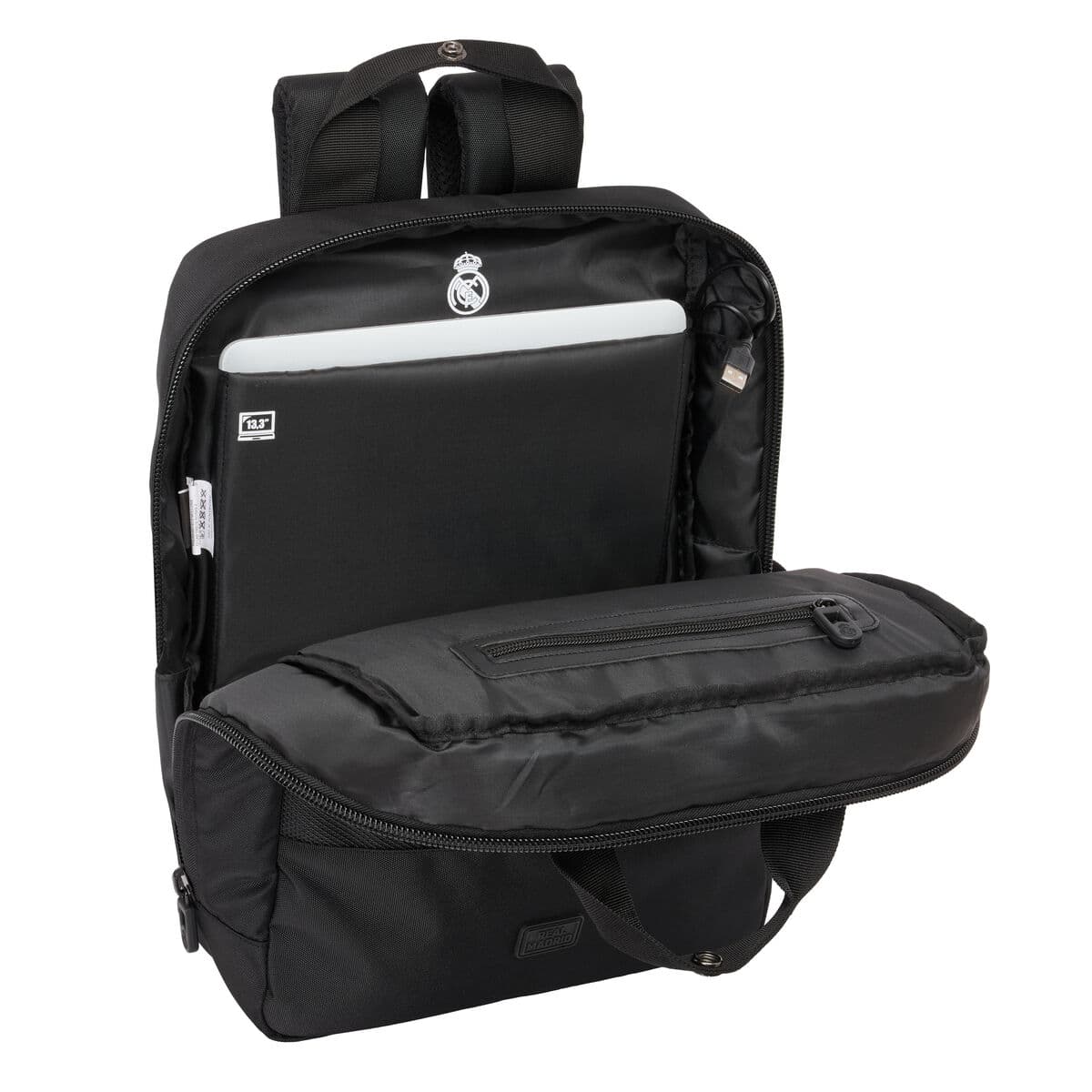 Sacoche pour Portable Real Madrid C.F. Premium Noir 29 x 39 x 11 cm 13,3" - Image 4