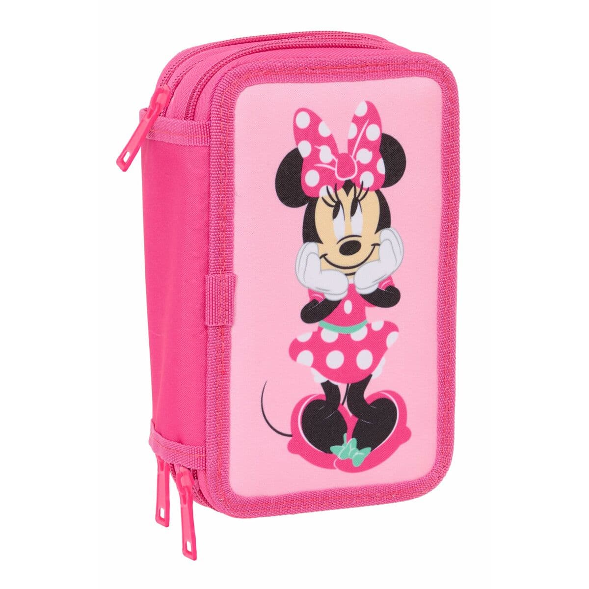 Plumier Triple Minnie Mouse Rosa 12,5 x 19,5 x 5,5 cm 37 Piezas - Image 2