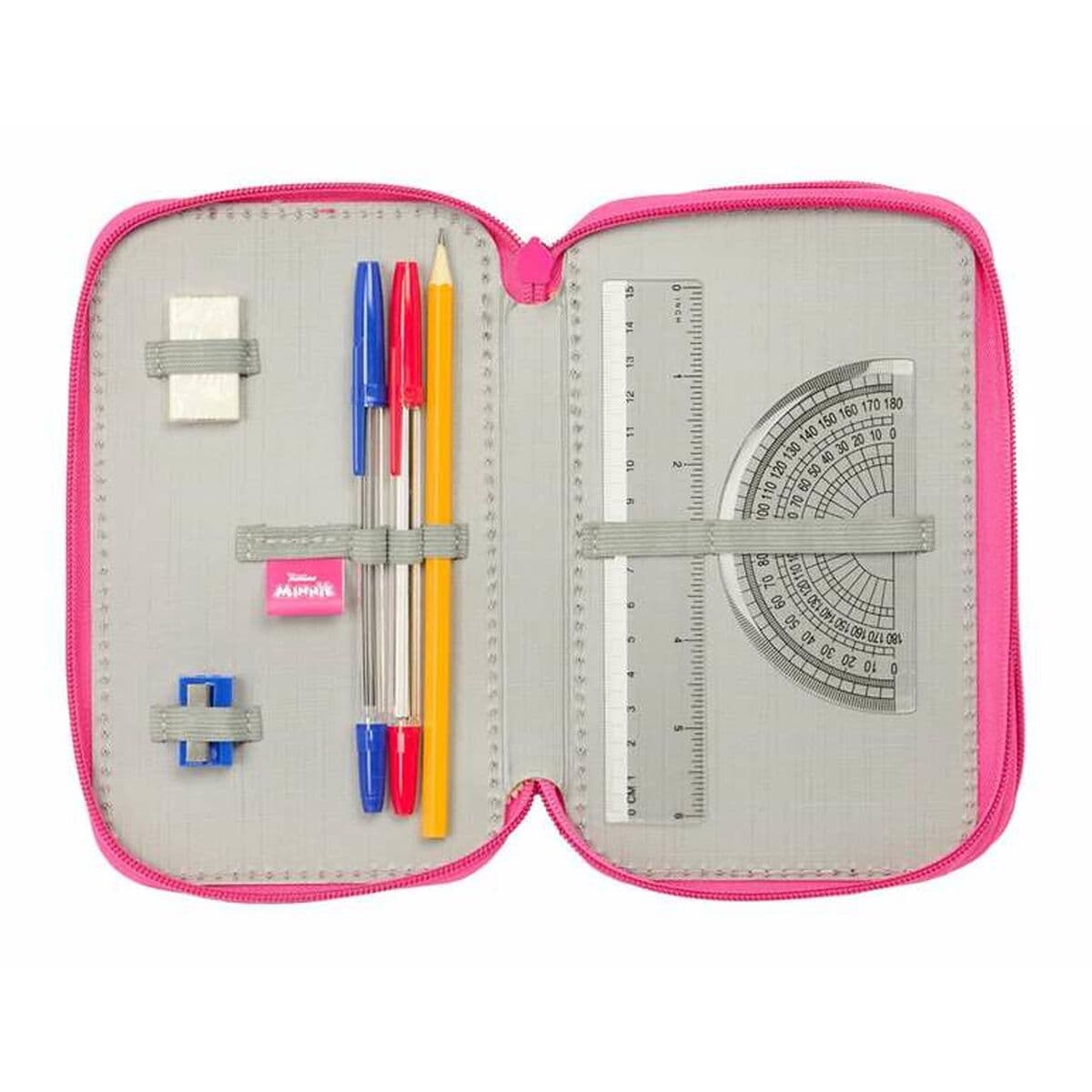 Plumier Triple Minnie Mouse Rosa 12,5 x 19,5 x 5,5 cm 37 Piezas - Image 6