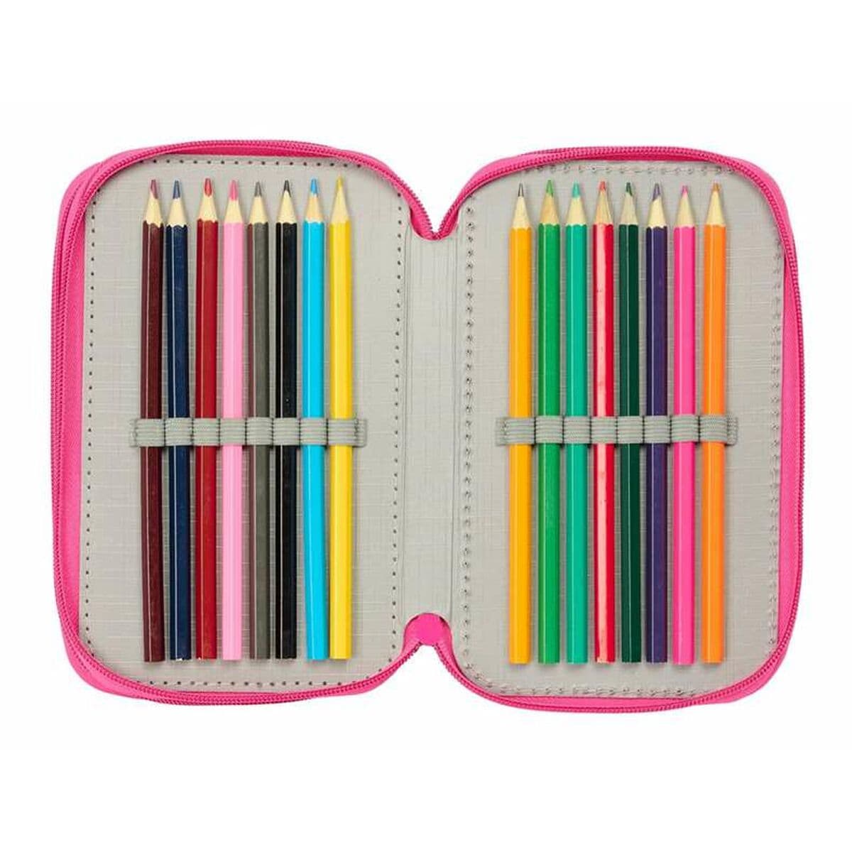 Plumier Triple Minnie Mouse Rosa 12,5 x 19,5 x 5,5 cm 37 Piezas - Image 7